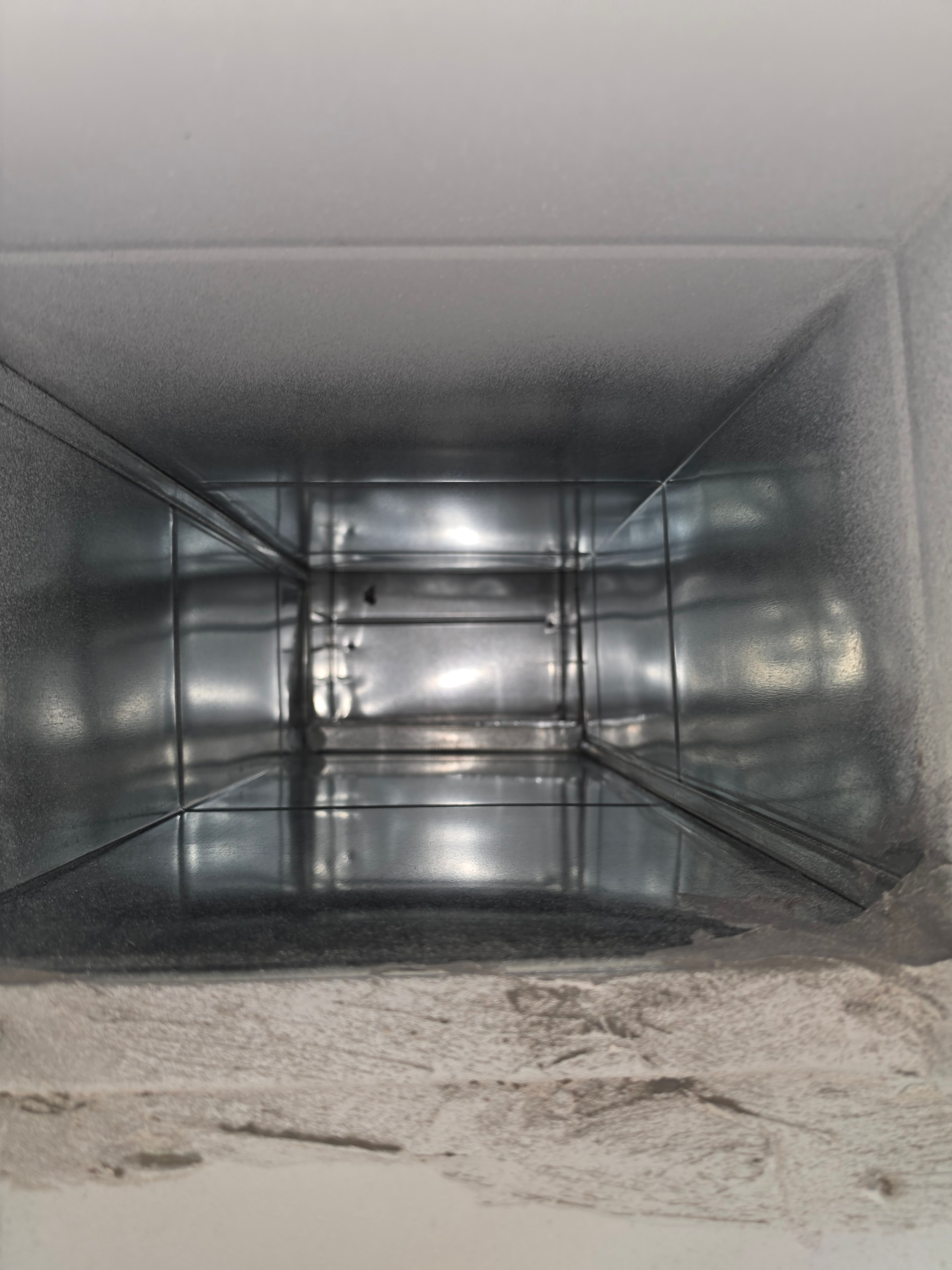 Inside view of duct trunk shiny and spotless after cleaning — Princeton NJ