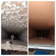 A before-after comparison demonstrates the transformative power of HVAC duct cleaning in Toms River