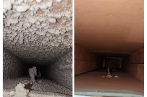 A before-after comparison demonstrates the transformative power of HVAC duct cleaning in Toms River