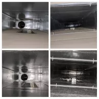 Collage of commercial duct cleaning completed in Howell