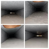 Before-after collage where affordable air duct cleaning is required for the dusty ducts in Toms RiverNJ