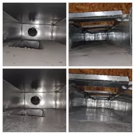 Before-after collage of a Howell facility requiring commercial air duct cleaning
