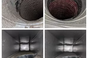 Before-after collage HVAC duct cleaning in Jackson NJ