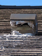 Dryer vent duct filled with lint