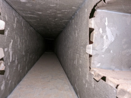 Close up of a dusty air duct