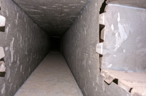 Close up of a dusty air duct