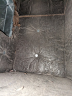 Before duct cleaning with dust and debris