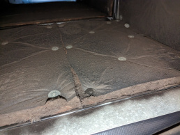 Dust and debris inside of an air duct